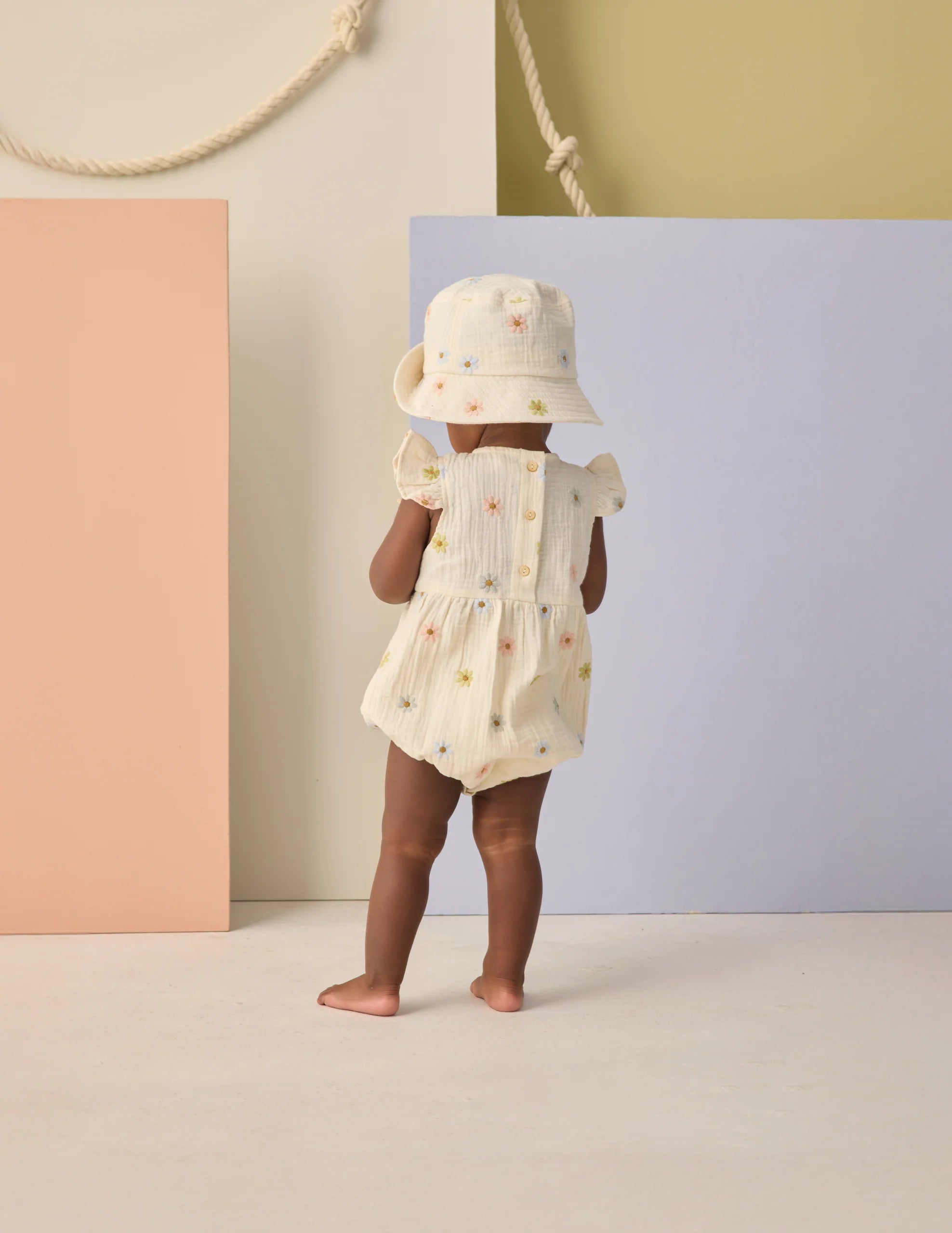 Amelia Romper | Embroidered Daisy