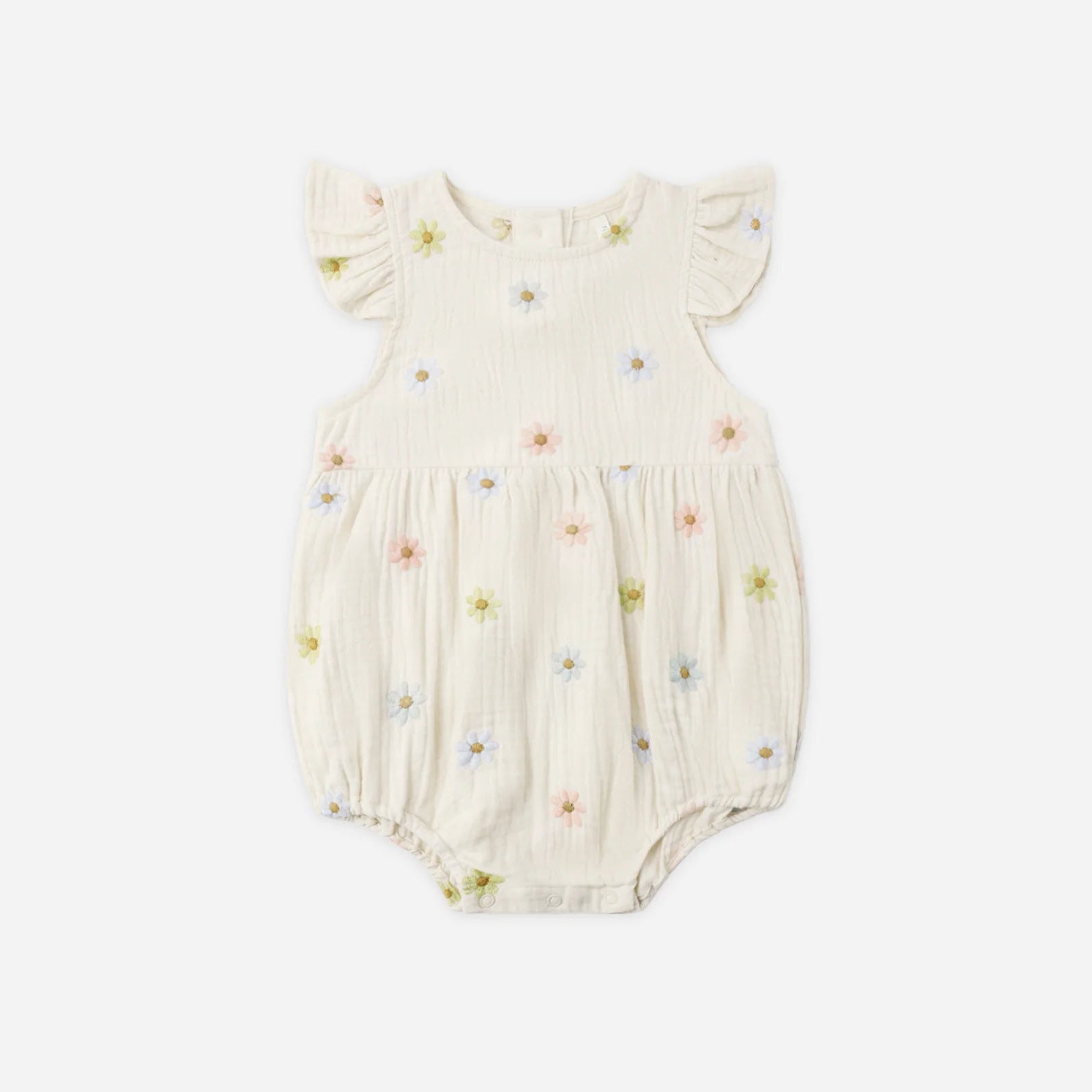 Amelia Romper | Embroidered Daisy