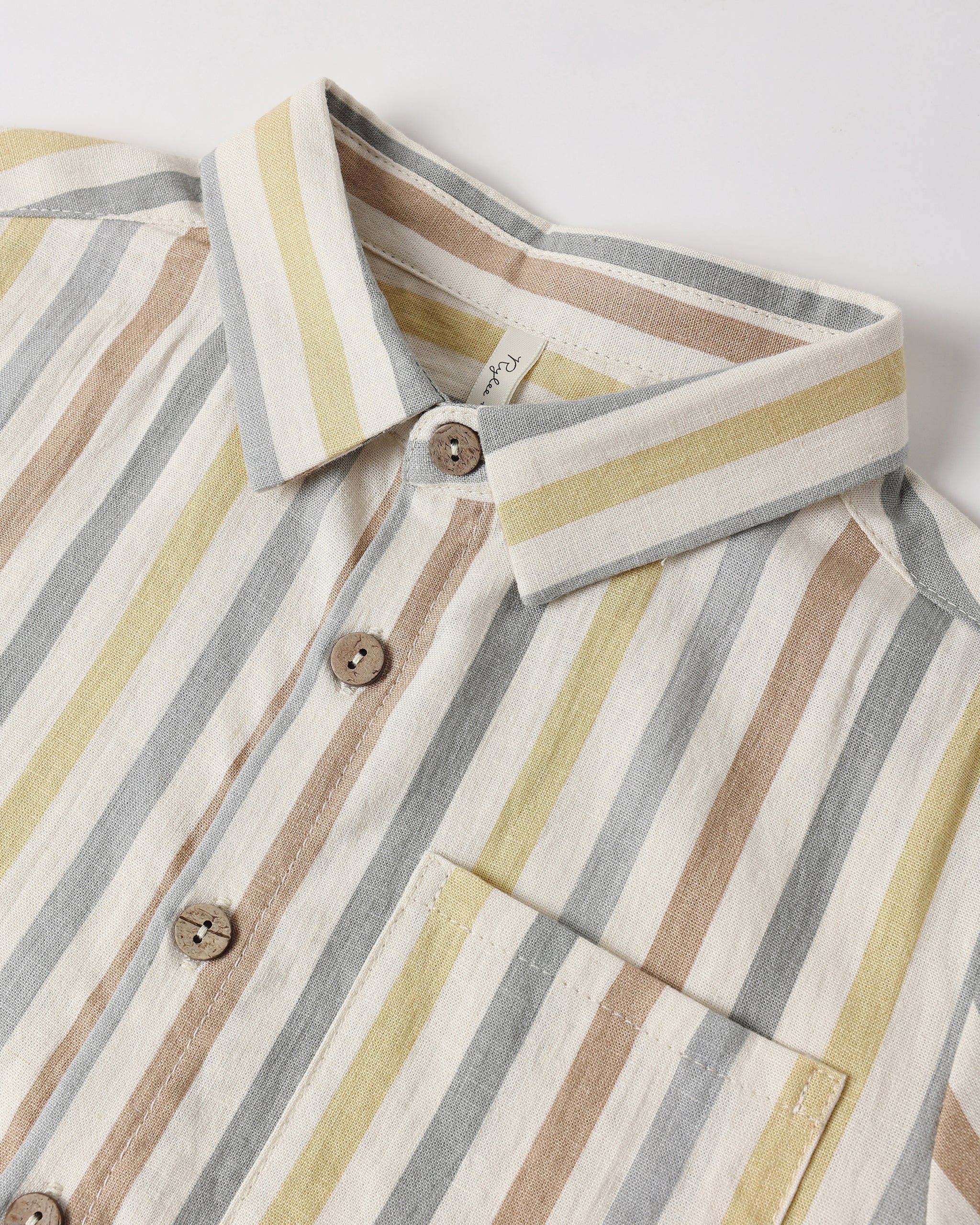 Collared Short Sleeve Shirt Valencia Stripe