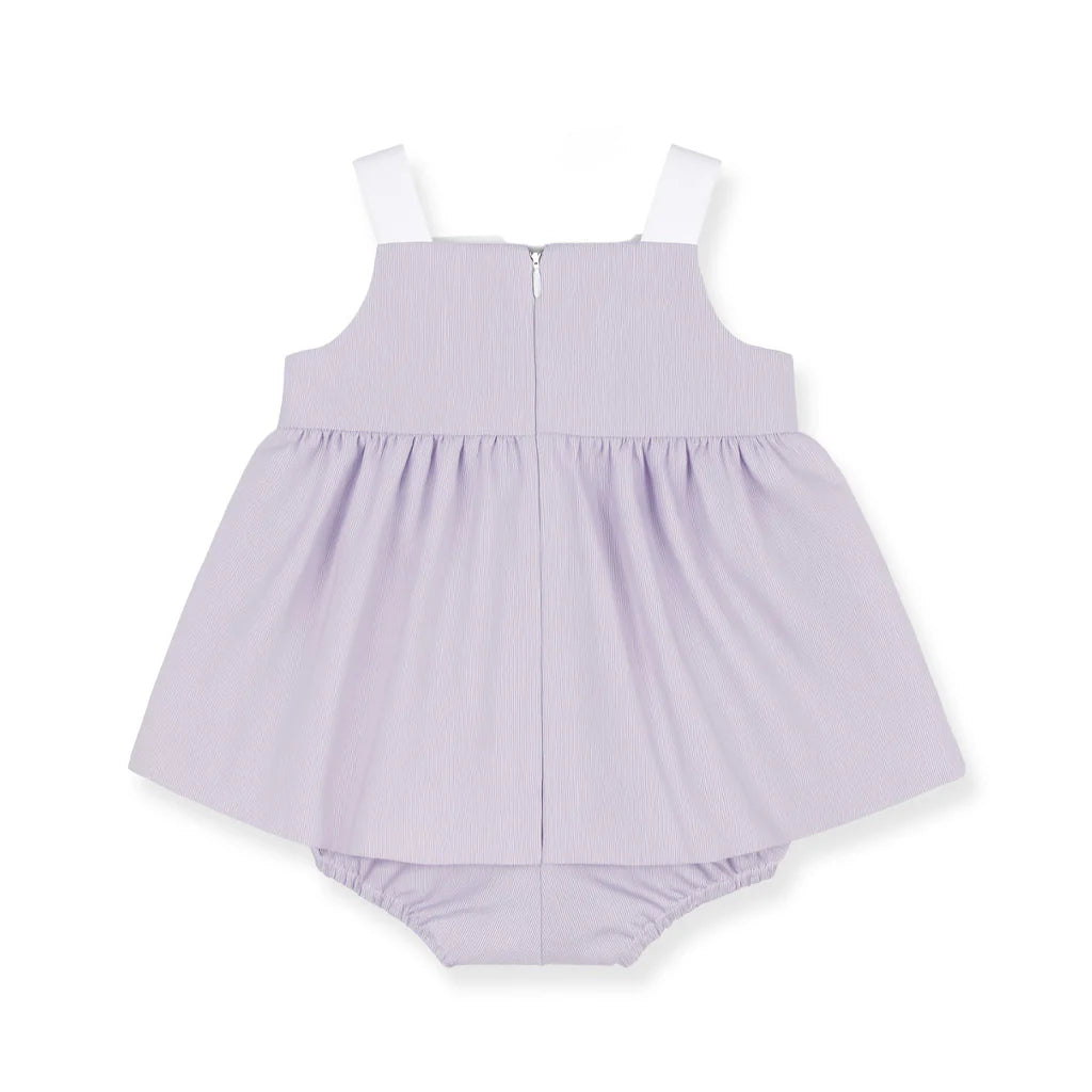 Pincord Romper with Flowers