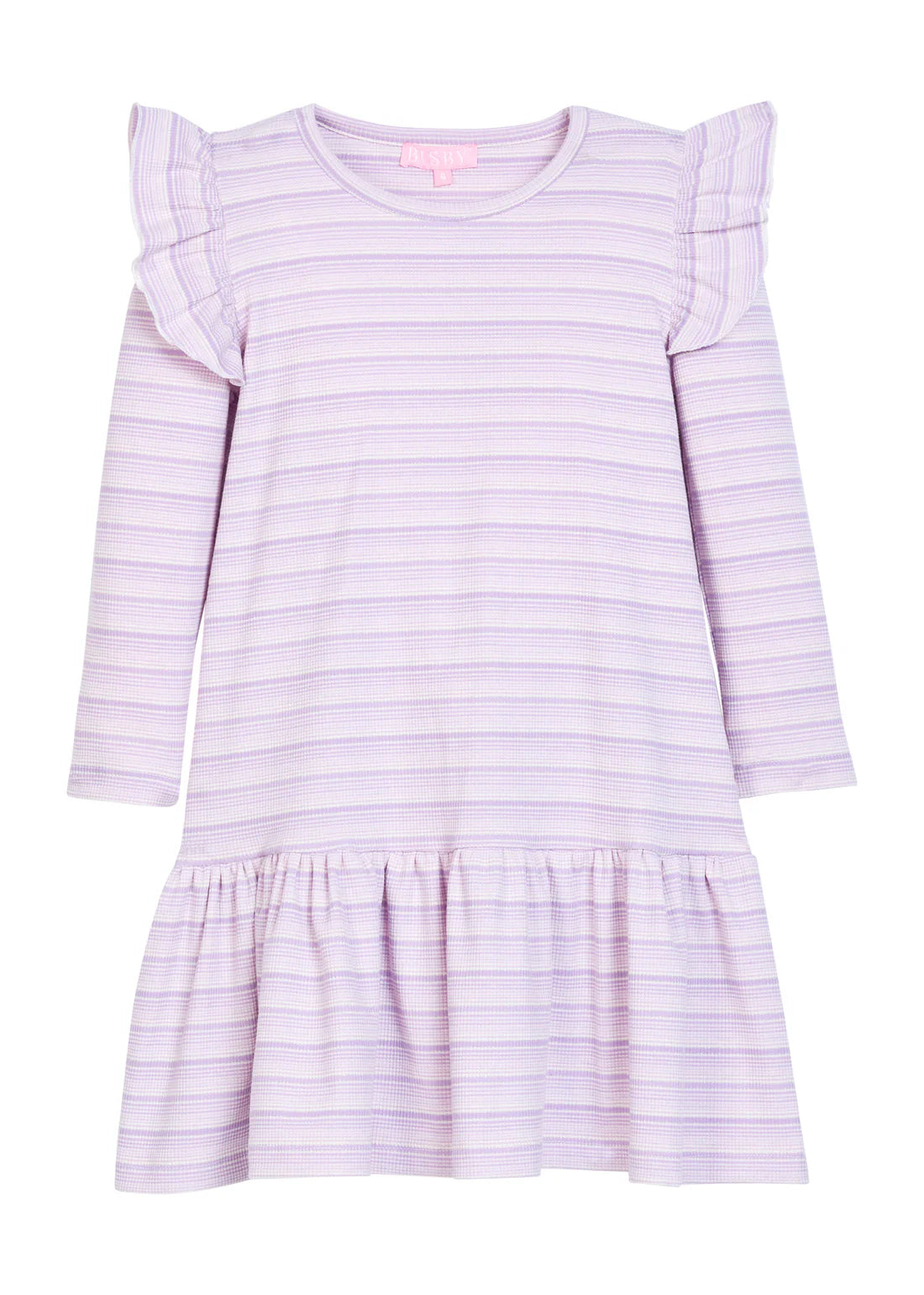 Sadie T-Shirt Dress- Lavender Sparkle Stripe