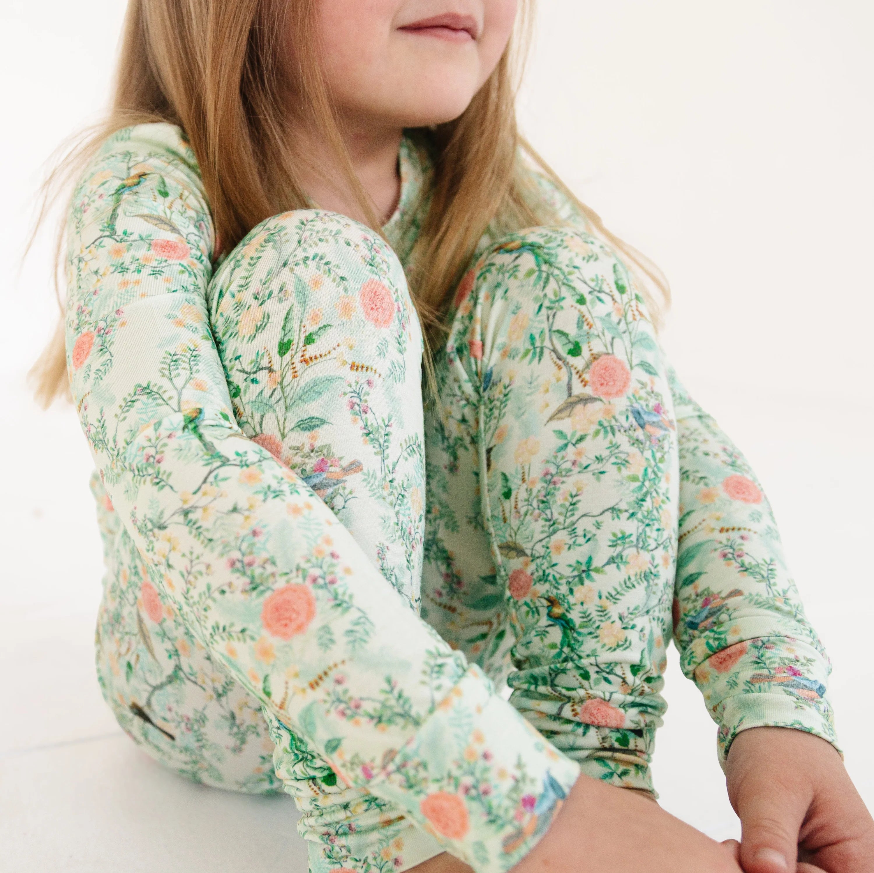 Sage Blossom Bamboo Toddler Pajama Set