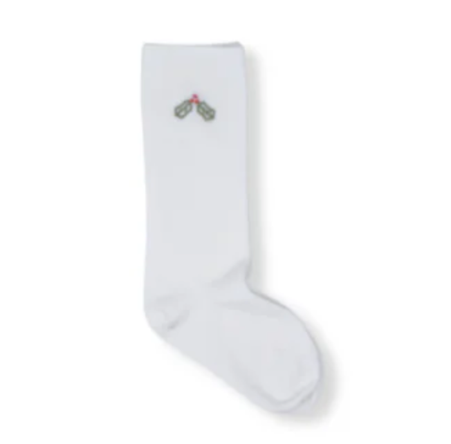 Kelsey Knee High Socks - Red/Green Holly