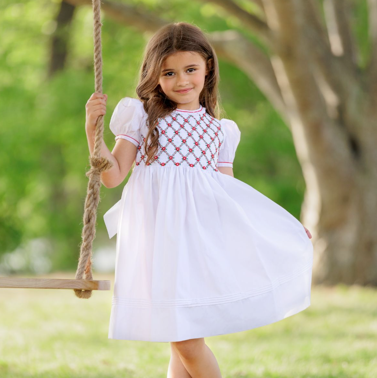 Floral Smocked Holiday Dress