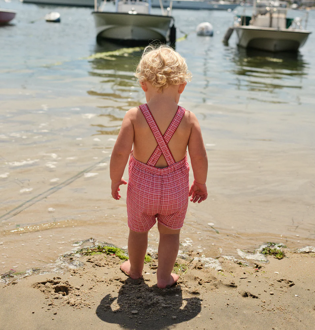 baby poppy gingham short overall