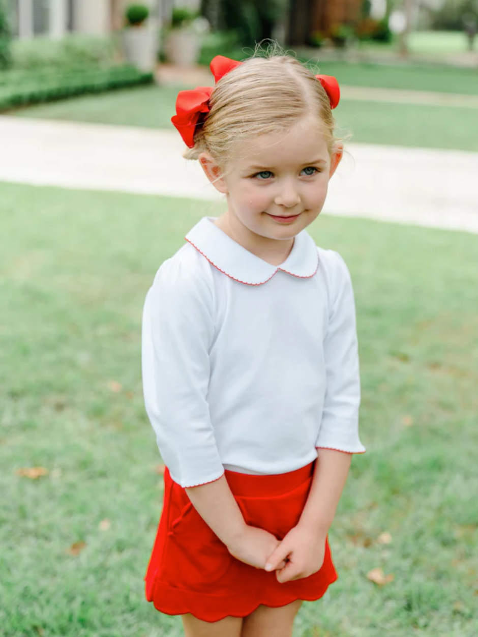 3/4 Sleeve Shirt with Red Trim