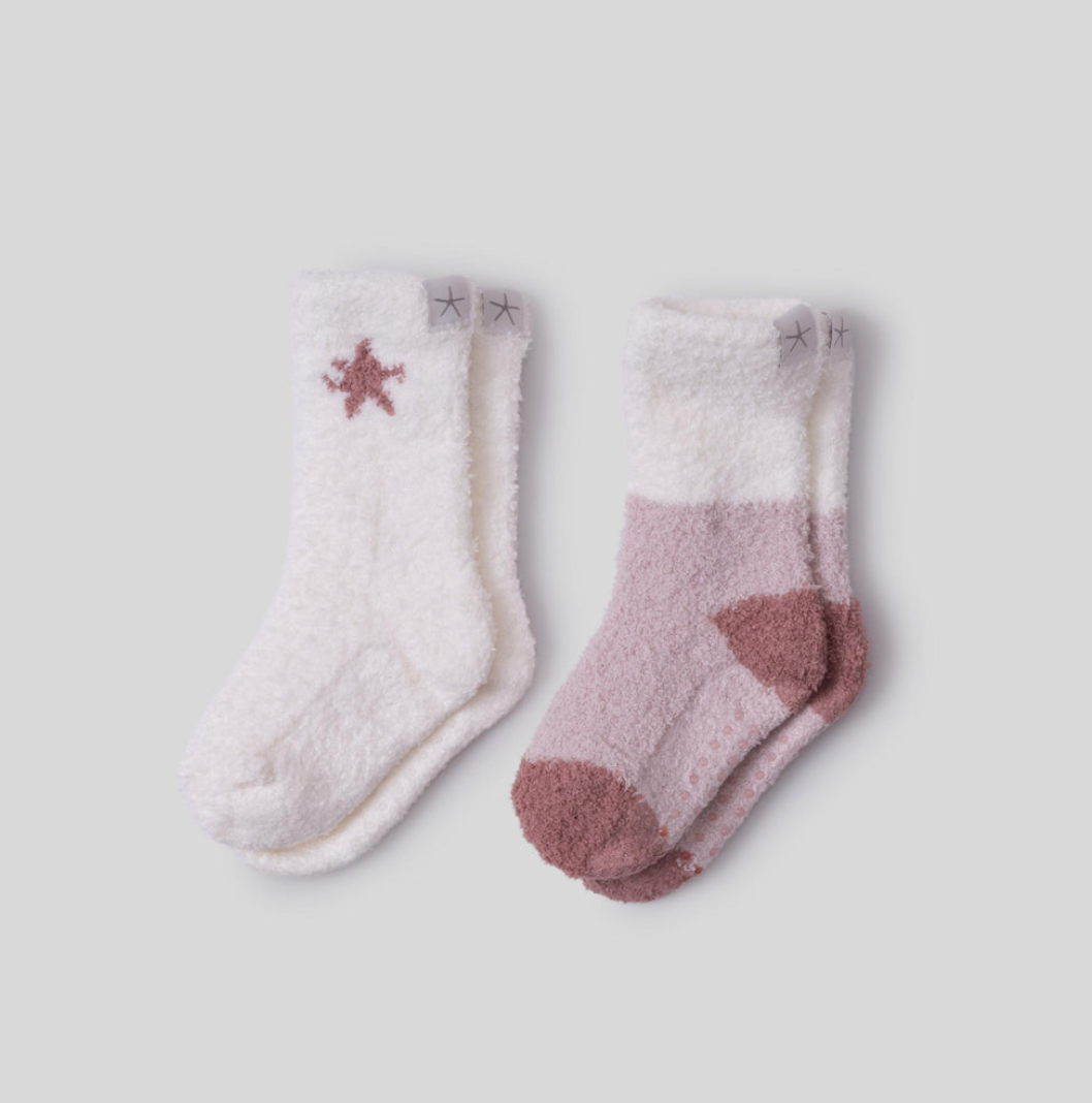 CozyChic® Toddler 2 Pack Color Block Sock Set