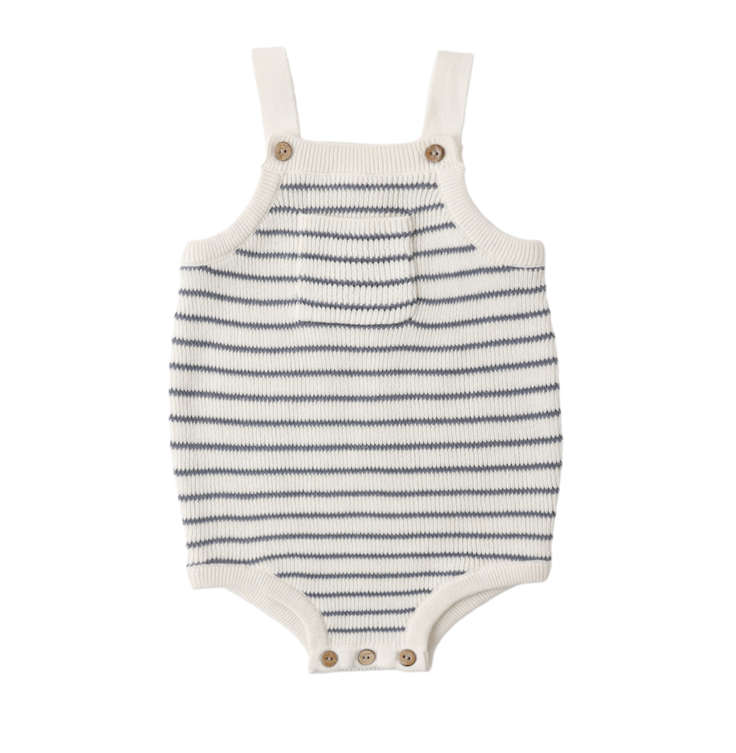 Ashton Knit Romper || Marine Stripe