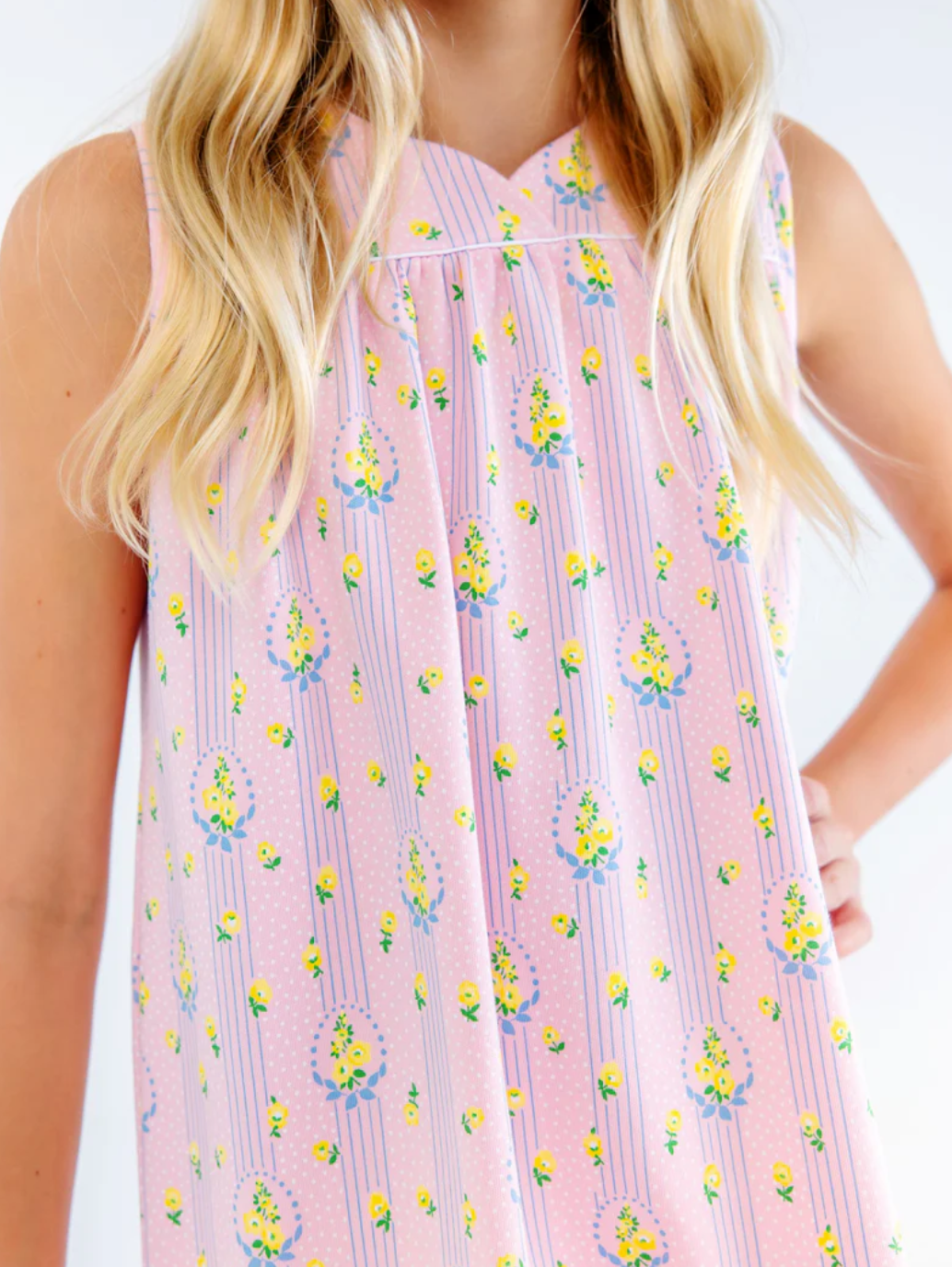 Sleeveless Dowell Day Dress- Central Park Posies