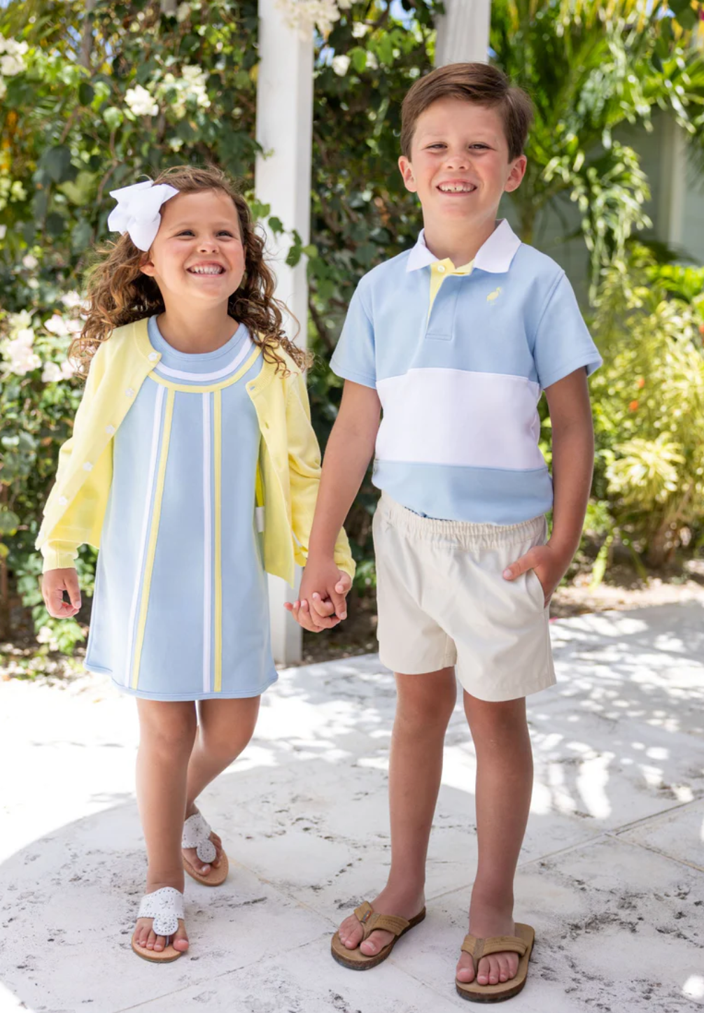 Annie Apron Dress- Beale Street Blue Lake Worth Yellow