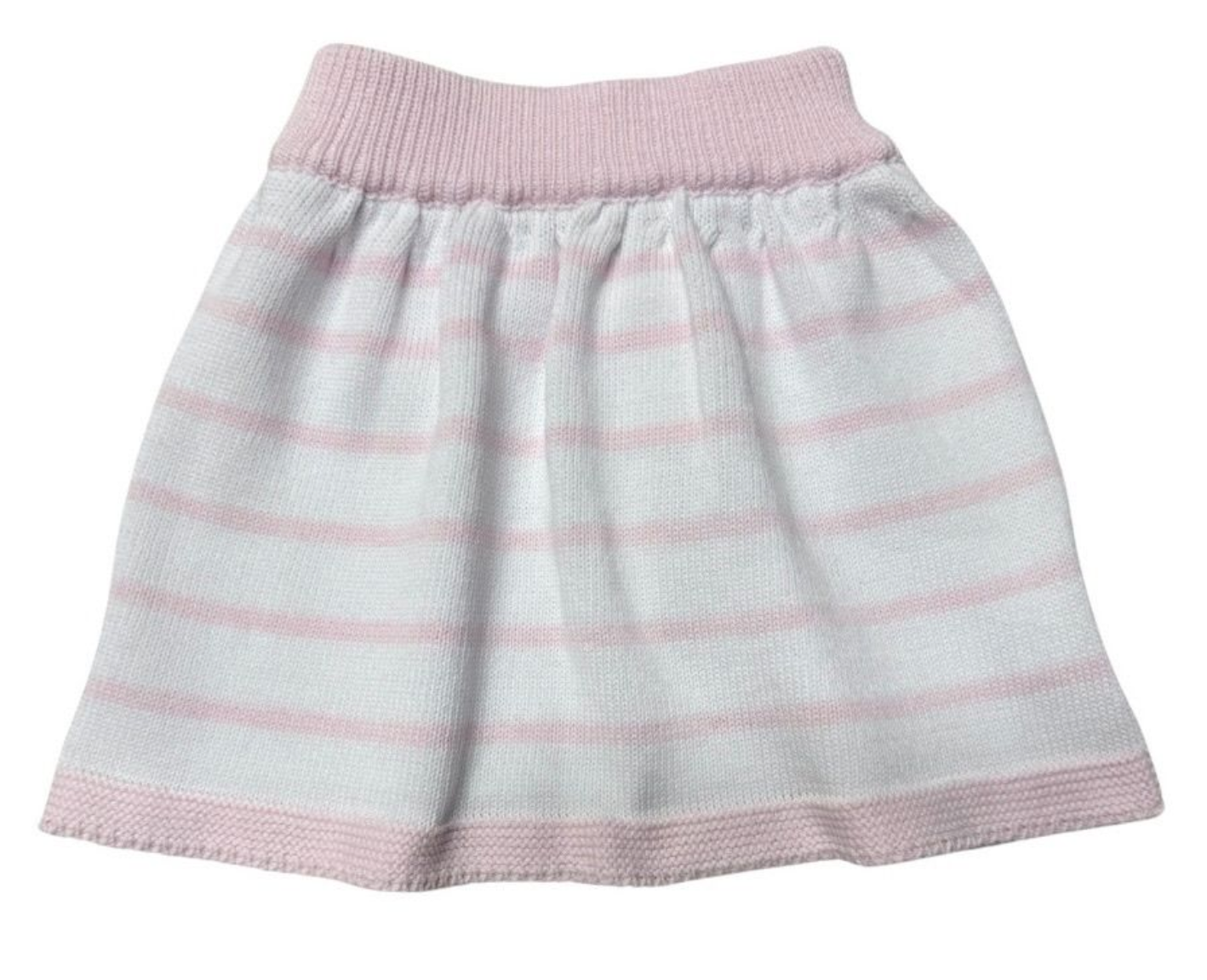 Stripe Knit Skirt- Light Pink & White