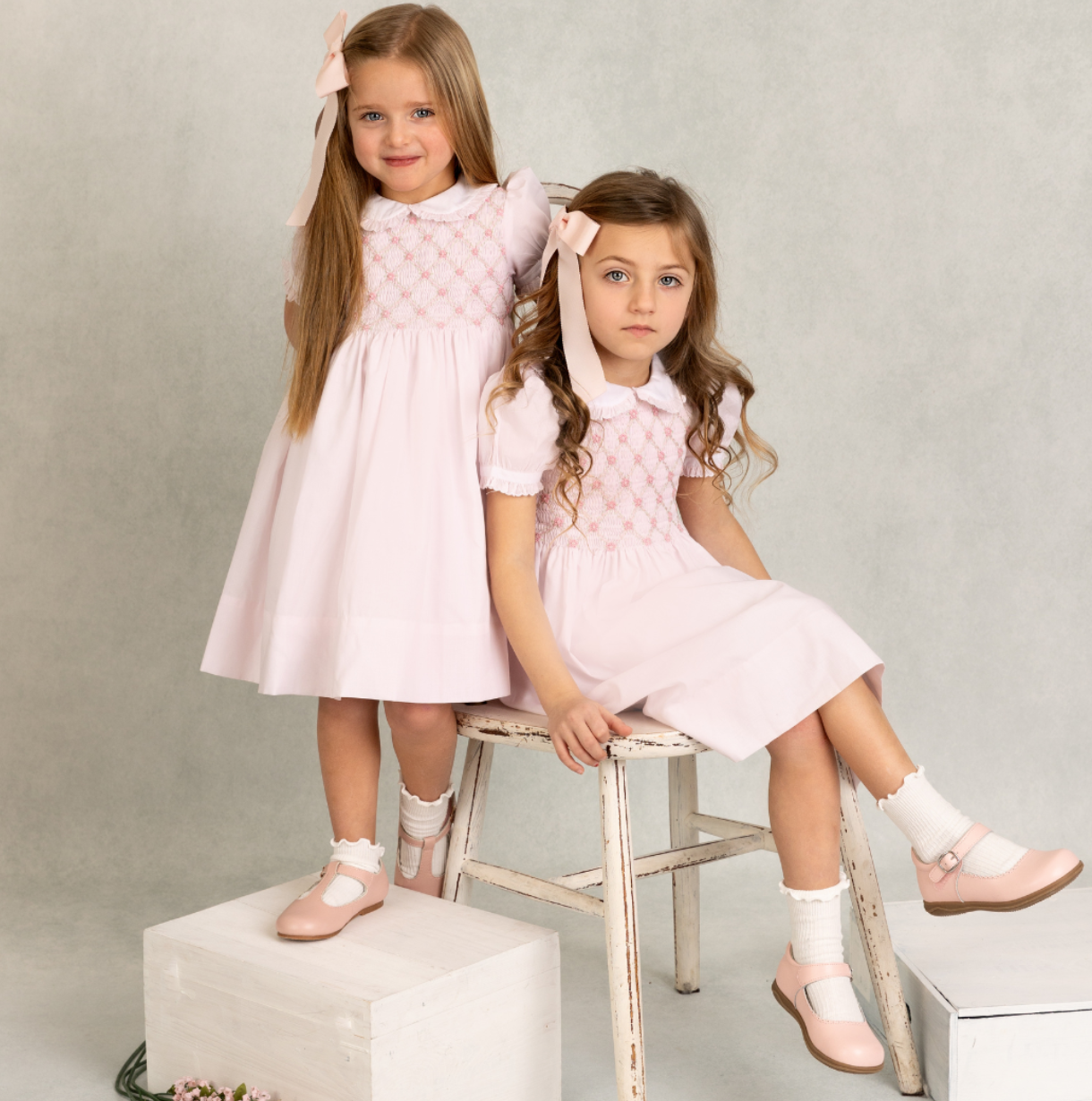 Girls Dainty Smocked Floral Dress