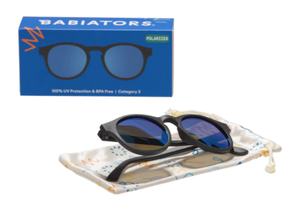 Jet Black Keyhole | Polarized Cobalt Blue Mirrored Lenses