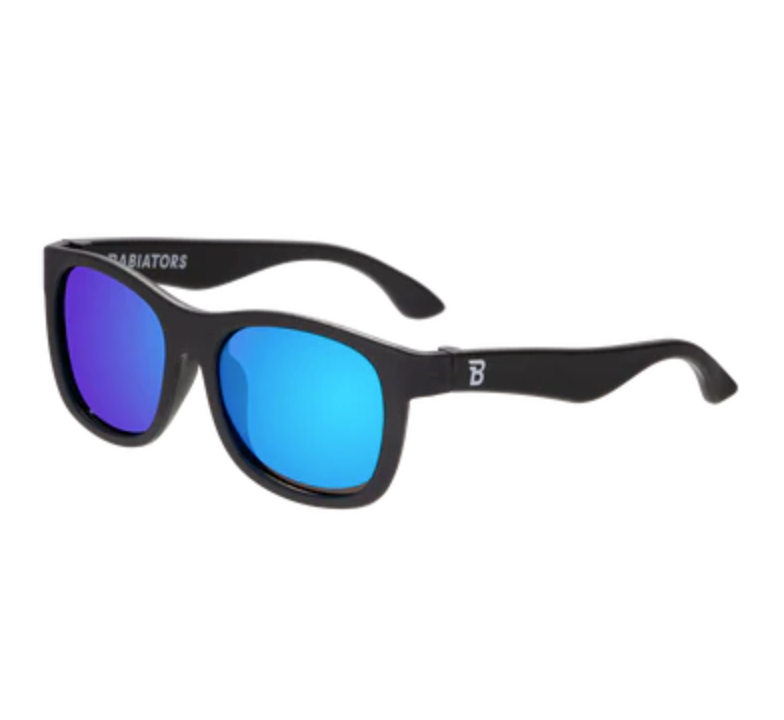 Jet Black Navigator | Polarized Cobalt Blue Mirrored Lenses