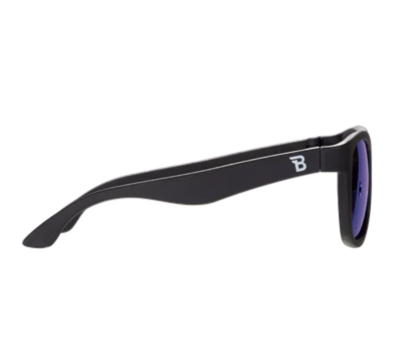 Jet Black Navigator | Polarized Cobalt Blue Mirrored Lenses