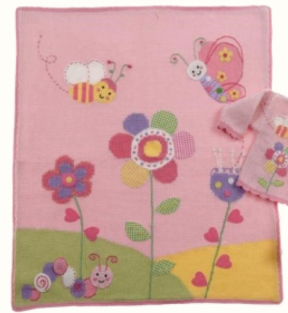 Artwalk In the Garden Pink Baby Blanket