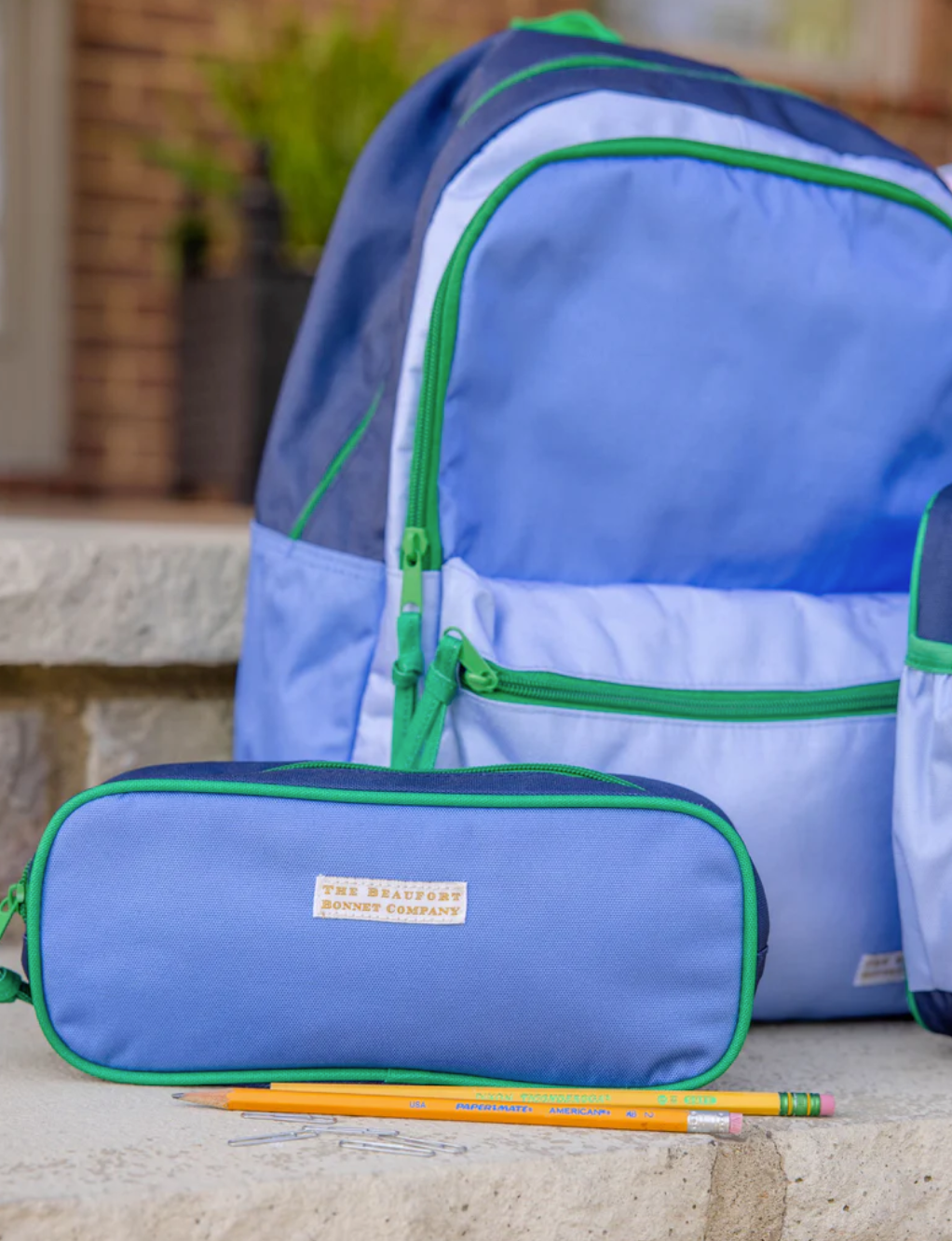 Peyton Pencil Pouch- Barbados Blue/Beale St Blue