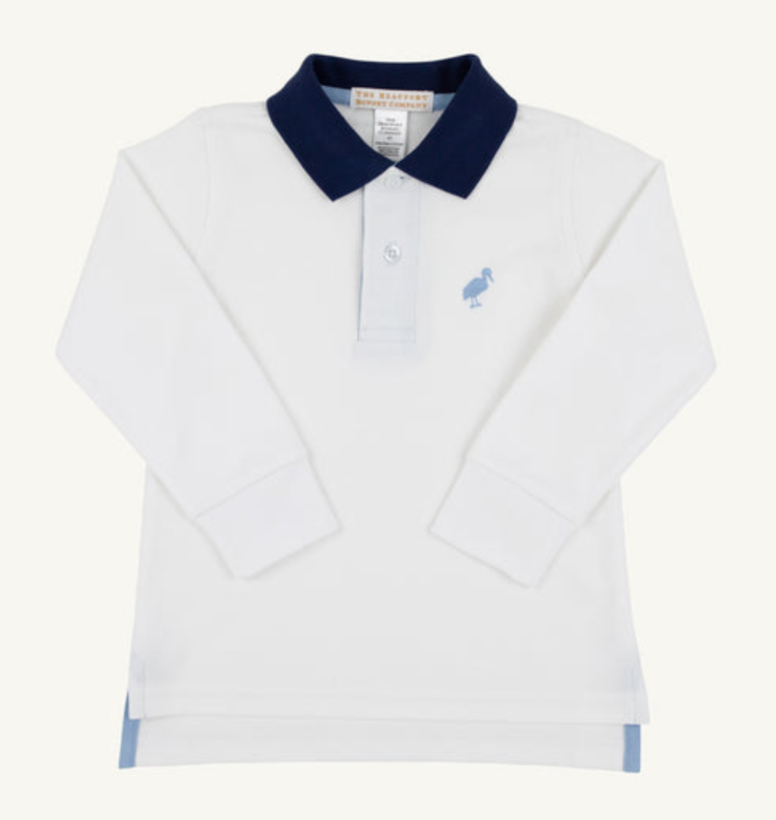 LS Prim & Proper Polo- Worth Avenue White with Nantucket Navy & Barrington Blue