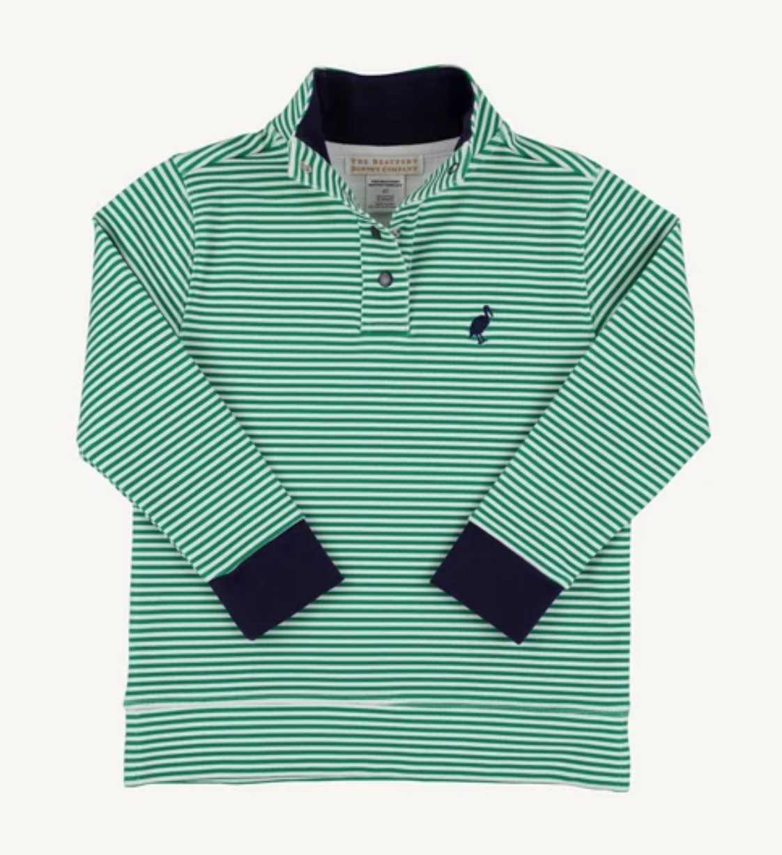 Pendelton Popped Collar- Kiawah Kelly Green Stripe with Nantucket Navy