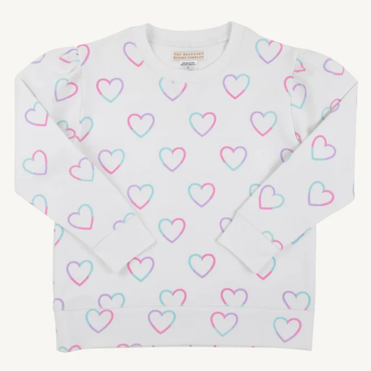 Cassidy Comfy Crewneck Puff Sleeve- Have a Little Heart