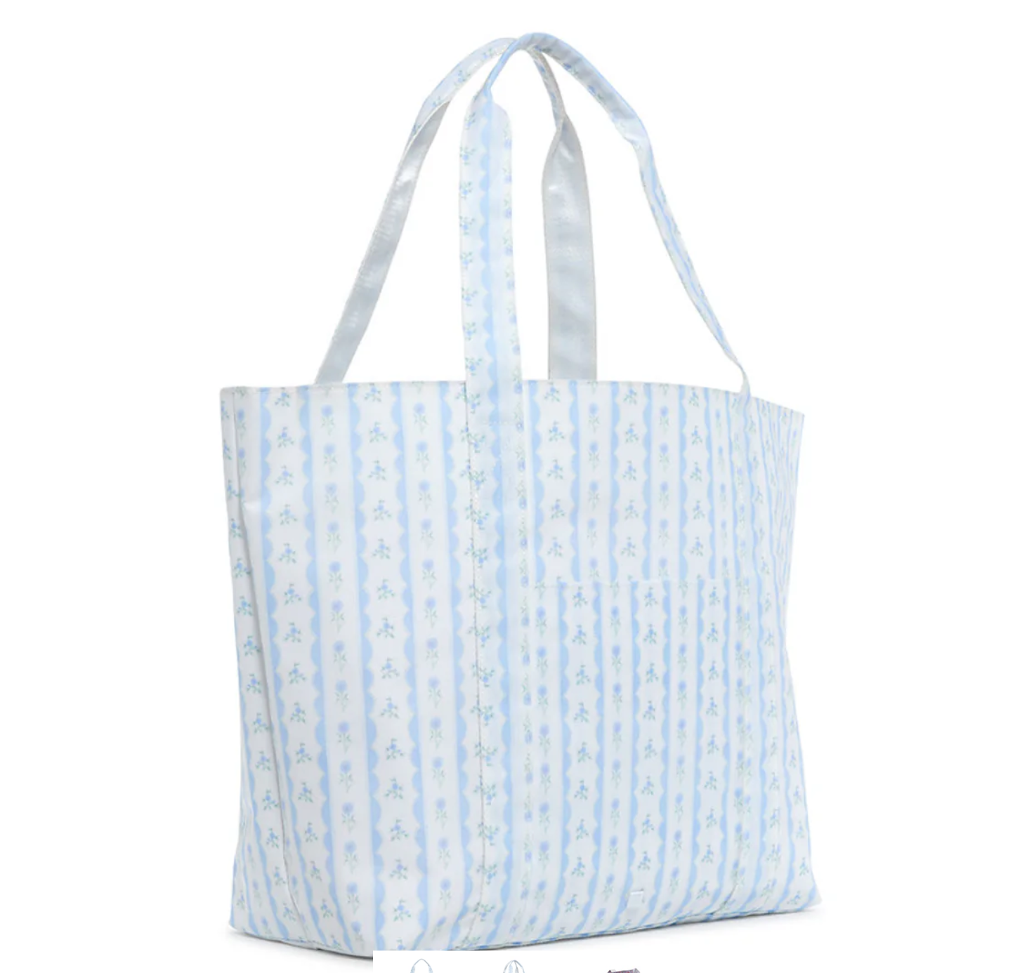 Jumbo Tote- Ribbon Floral Blue