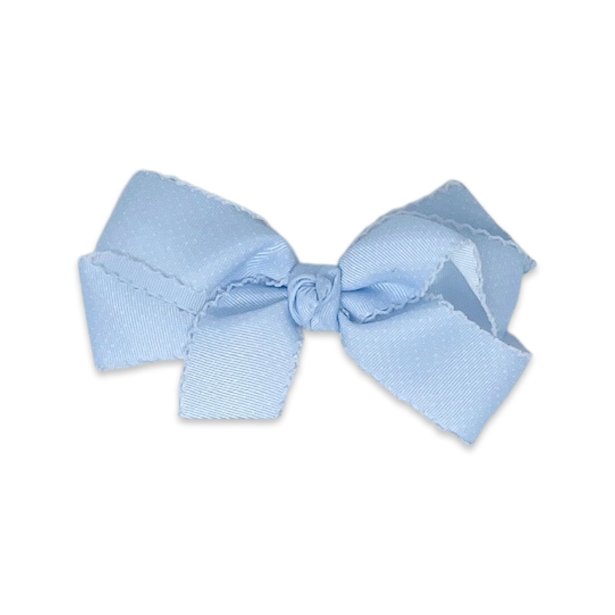 Hallie Hair Bow - Blue/White Bitty Dot