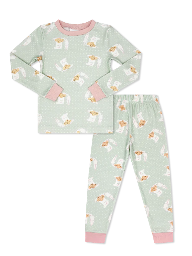 Sweet Pea Pj Set- Baking Spirits Bright Pensacola Pink