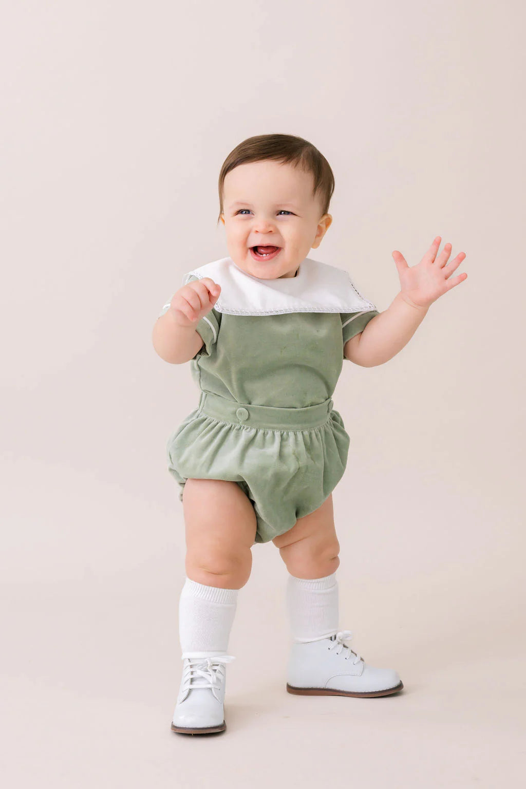 Christian Button On- Leyland Green Velvet