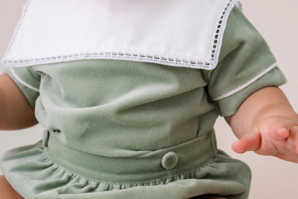 Christian Button On- Leyland Green Velvet