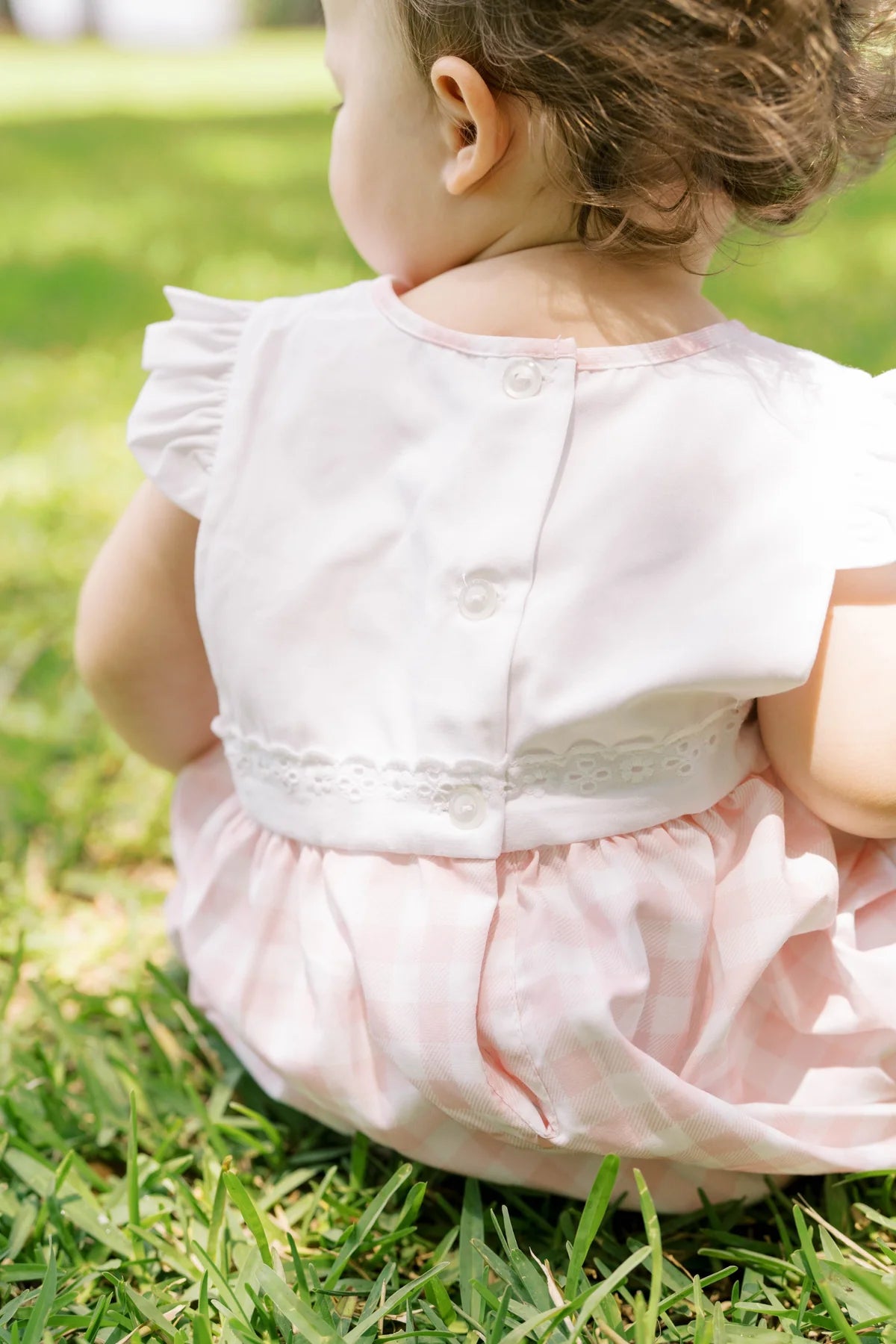 Pinafore Bubble- Playful Pink Buffalo Check