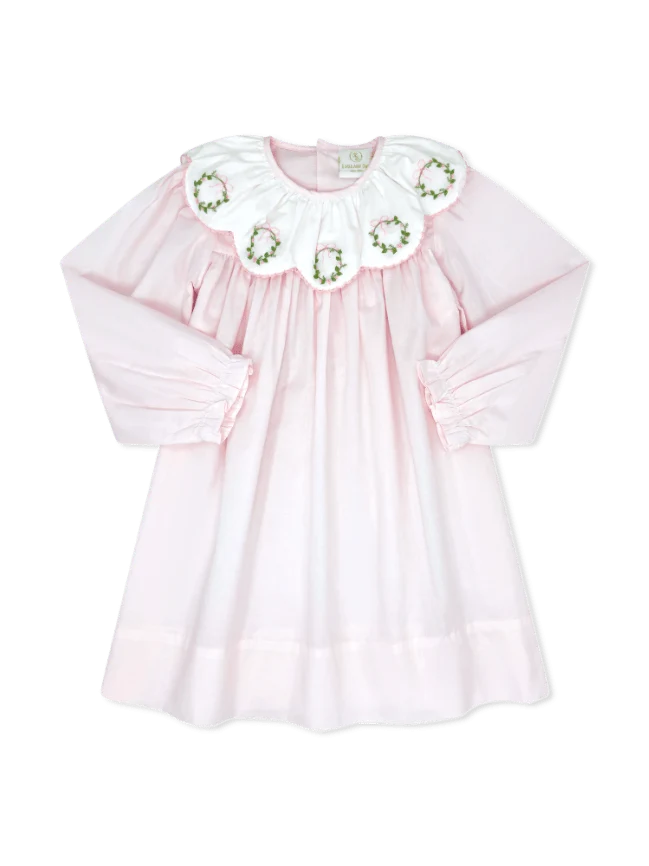 Chloe Dress- Blessings Pink Batiste Wreath
