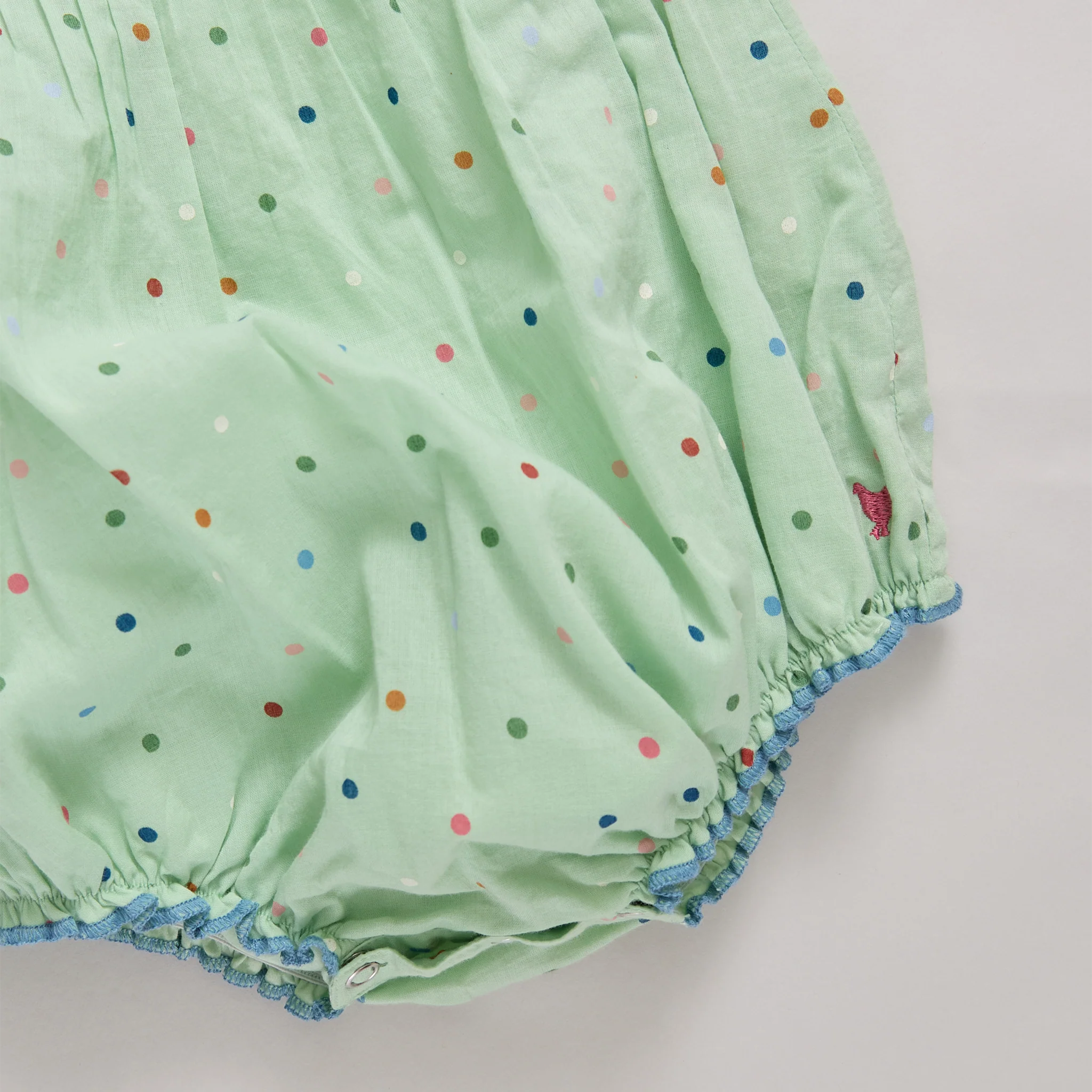 baby girls jaipur bubble- pastel green polka dot