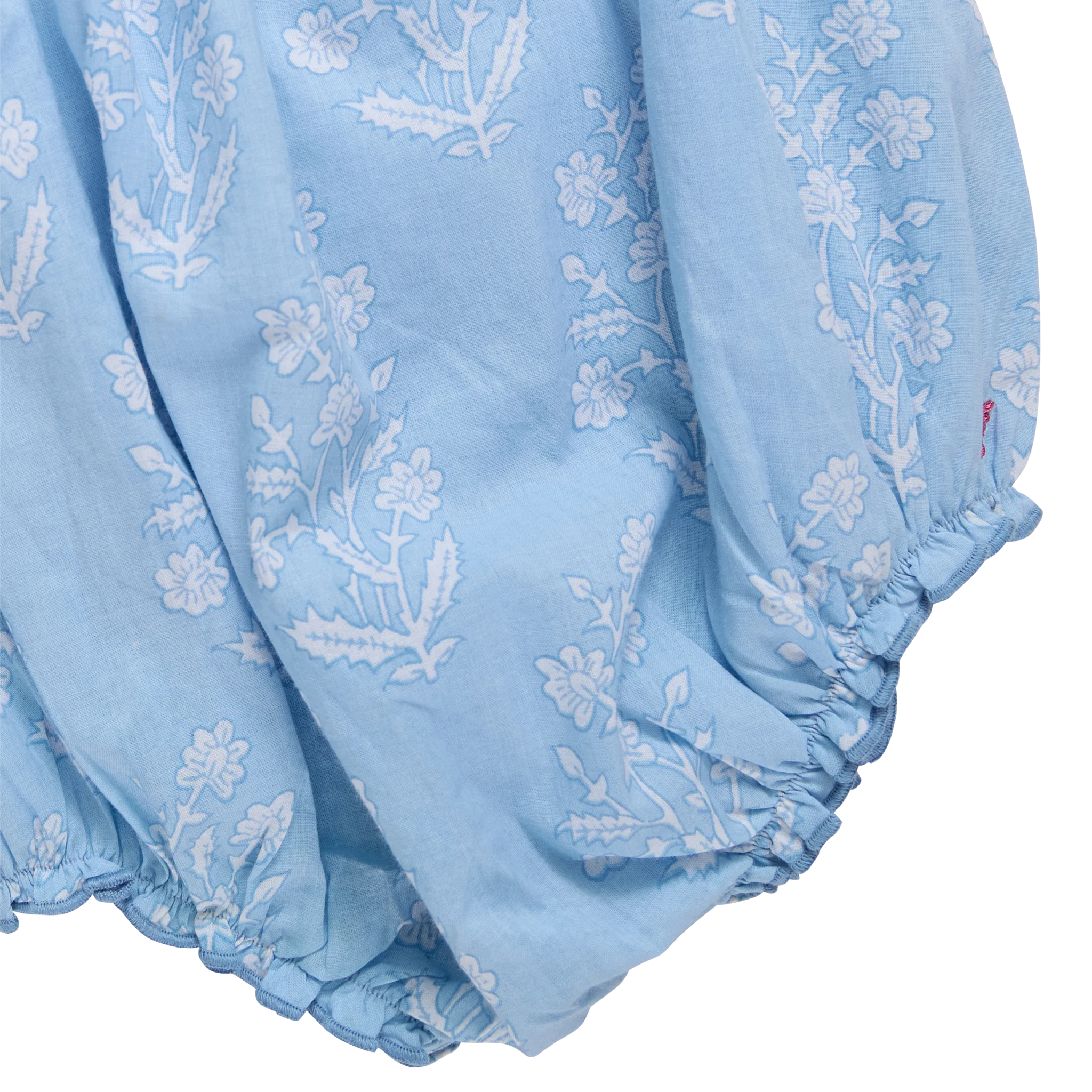 Girls Harper Bubble- Blue Dewdrop Block Print