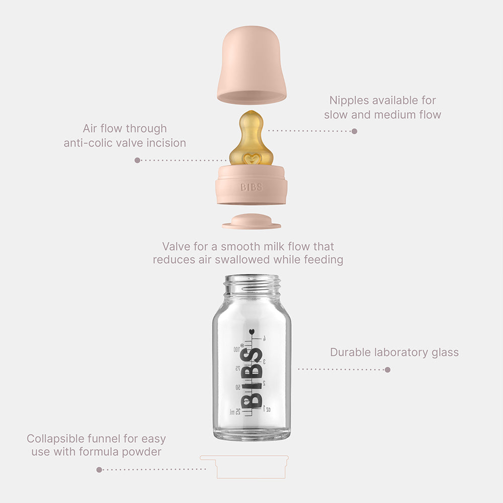 BIBS Baby Glass Bottle Complete Set - 110ml