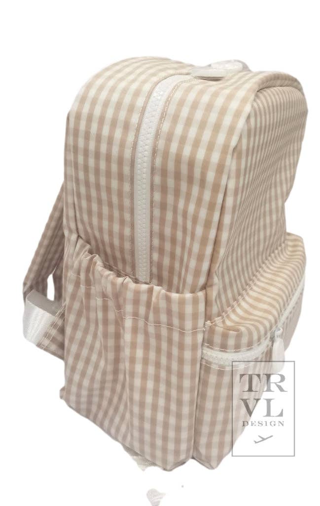 Gingham Khaki Mini Backpacker