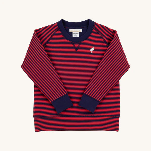 Cassidy Comfy Crewneck- Richmon Red/Nantucket Navy Stripe
