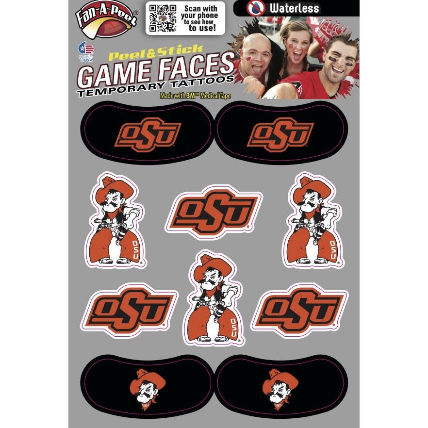 Oklahoma State Temporary Tattoos (Eye Strip)