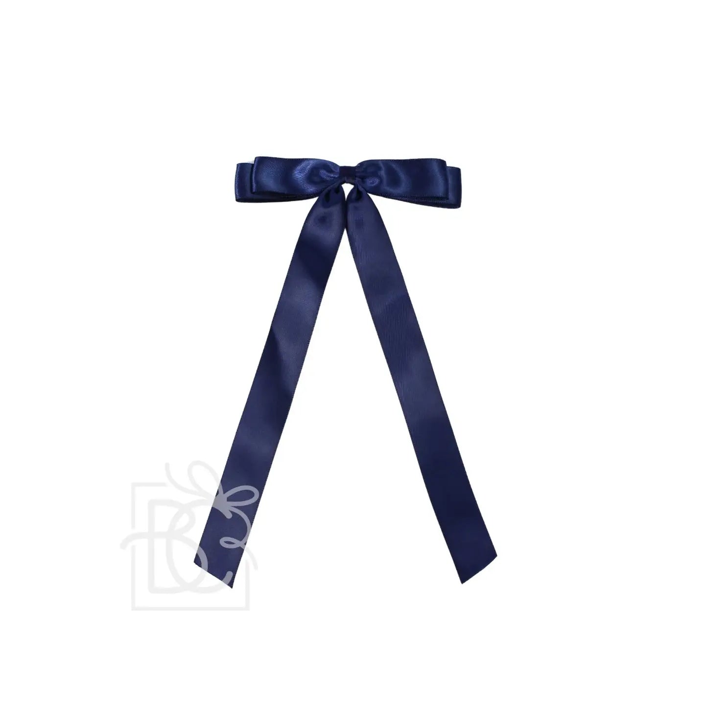 7/8" Satin Layered Tail Bow On Alligator Clip