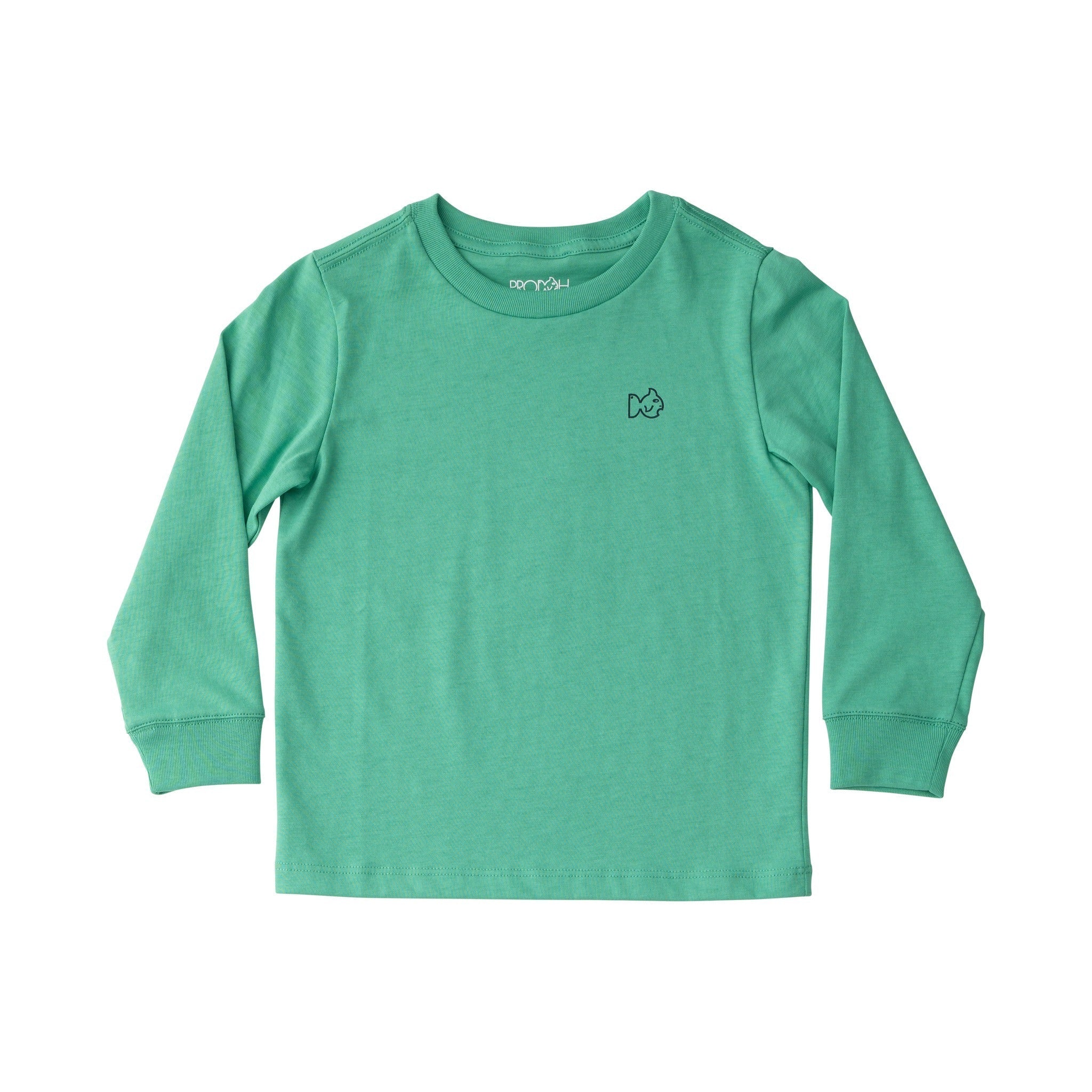 Kid's Long Sleeve Cotton T-Shirt- Green Spruce