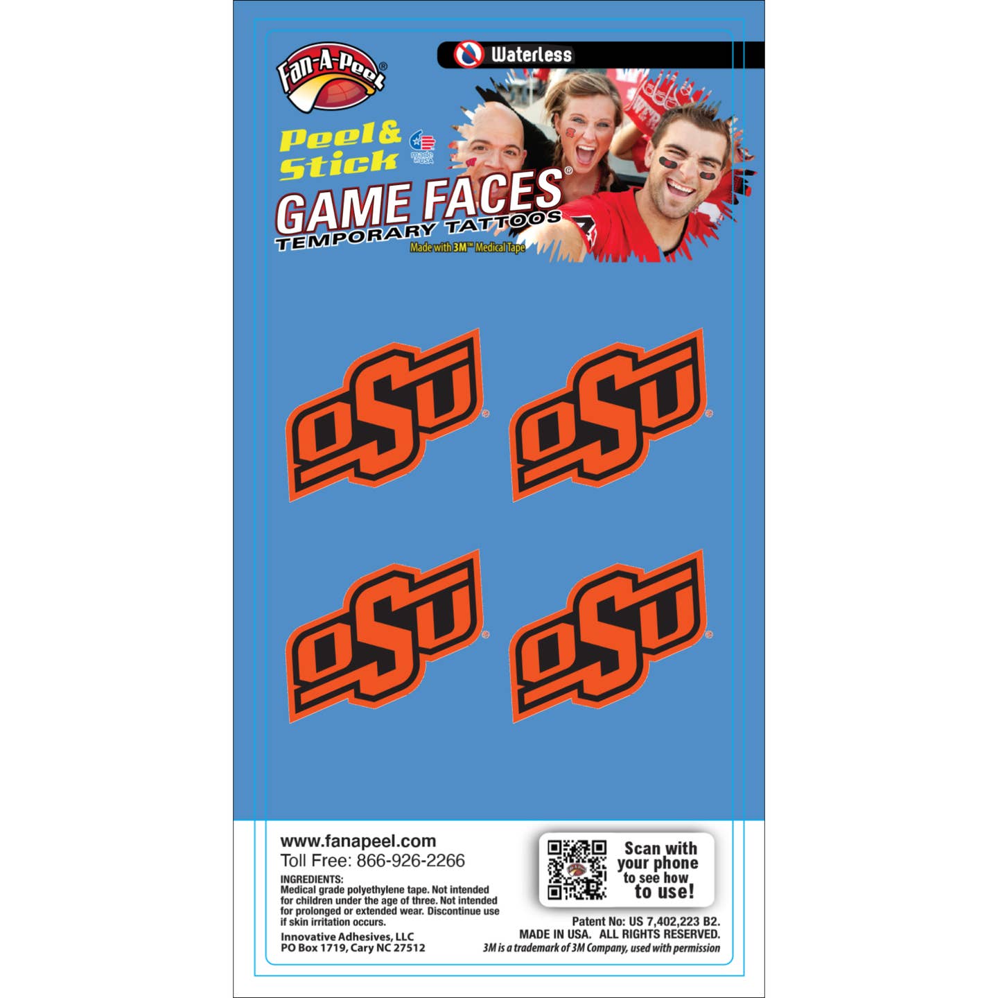 Oklahoma State Temporary Tattoos - OSU