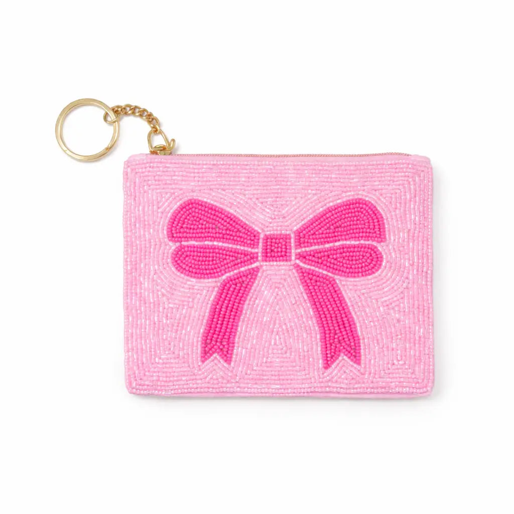 Beaded Zip Pouch Wallet