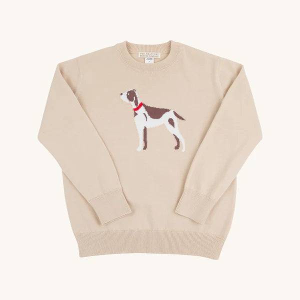 Isaac's Intarsia Sweater- Osprey Oatmeal Dog