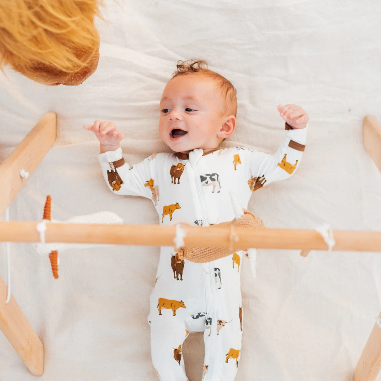 Zippered Footie in Moo