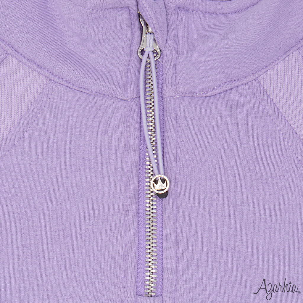 Oversized Cropped Quarter Zip- Lavender