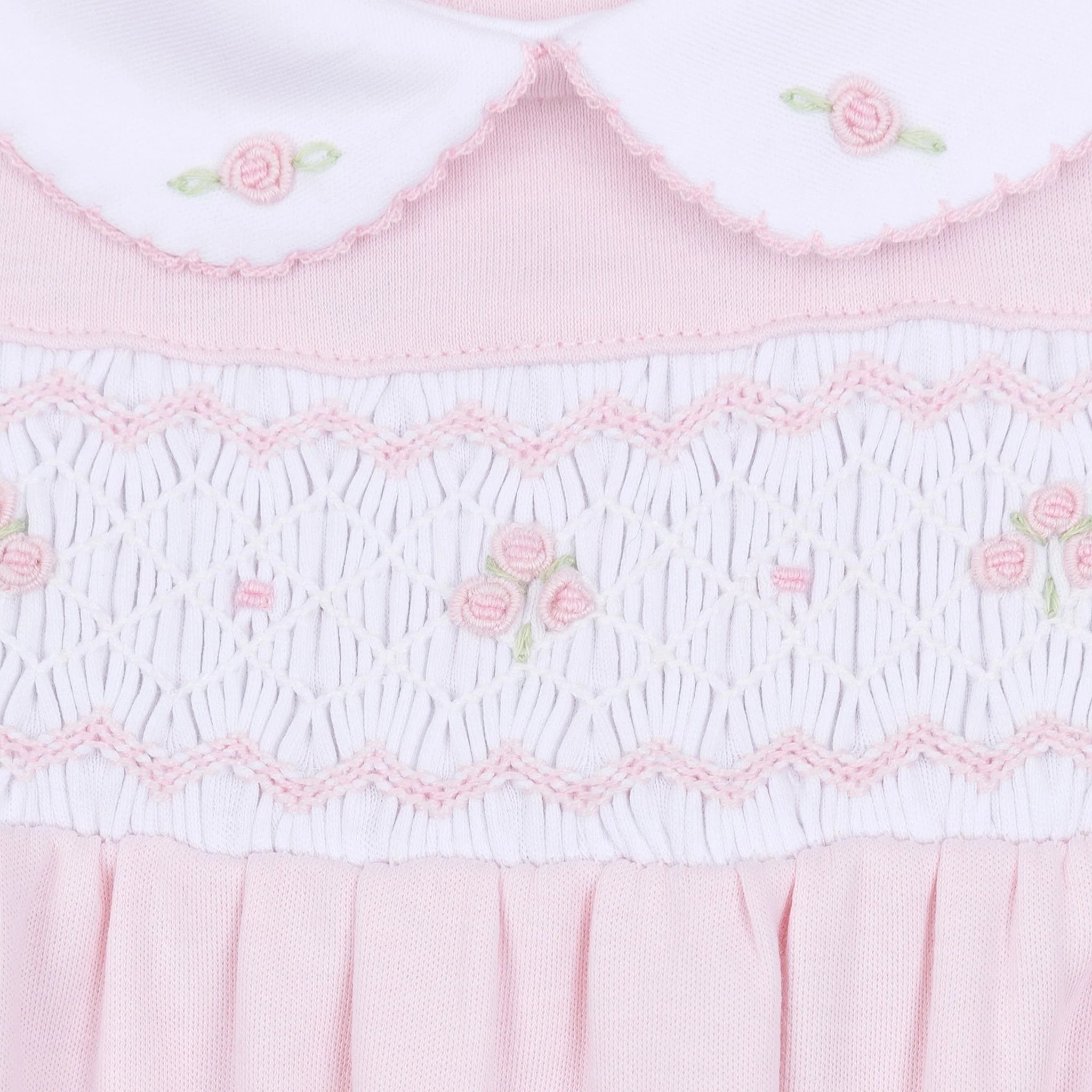 Lillian Smocked Footie Pink