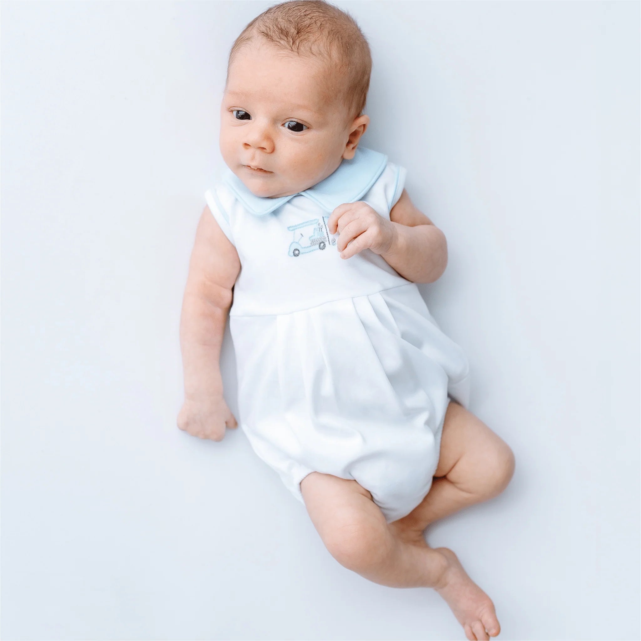 Little Golfer Collared Bubble - Light Blue