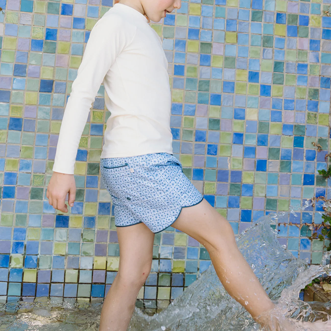 boys azul tile boardie