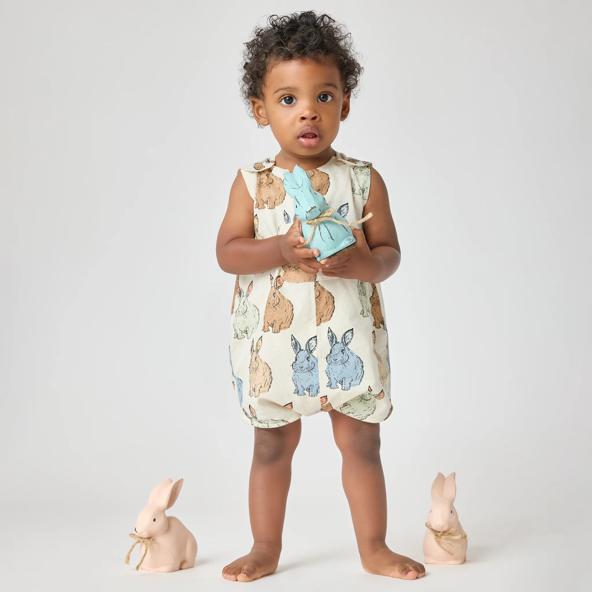 Baby Boys Noah Jumper- Blue Vintage Bunnies