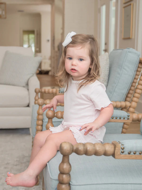 Girl's Pink Stripe Summer Lounge Set