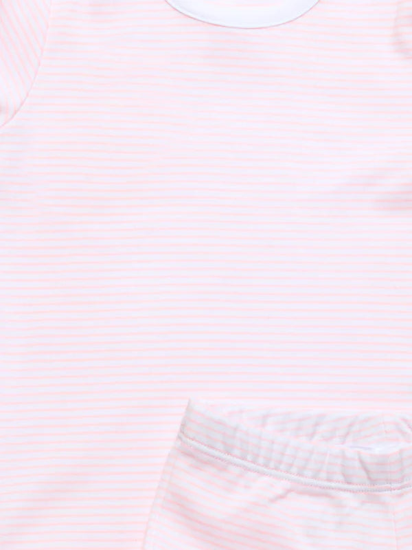 Girl's Pink Stripe Summer Lounge Set